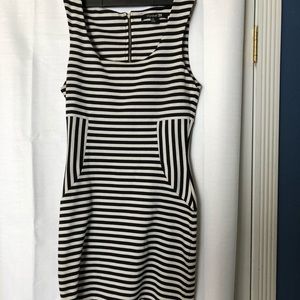 Black and white striped dress